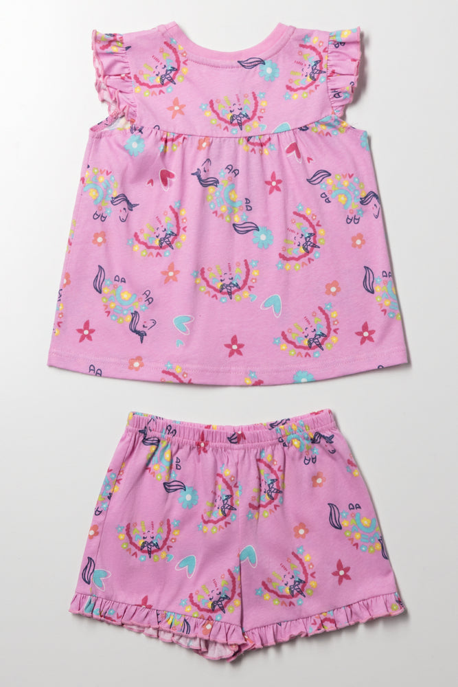 Shorts Pyjama Set Pink (3)