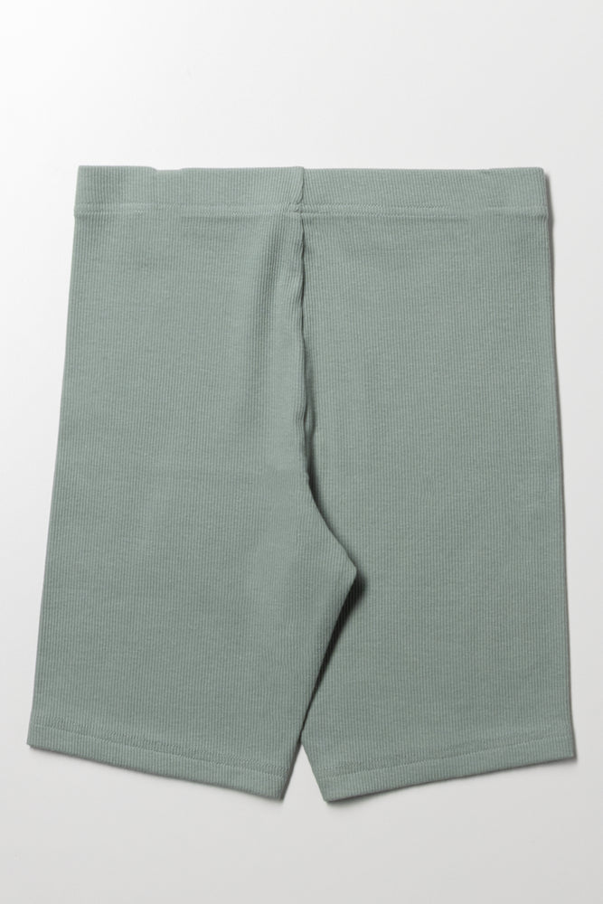 Rib Cycle Shorts Green (2)