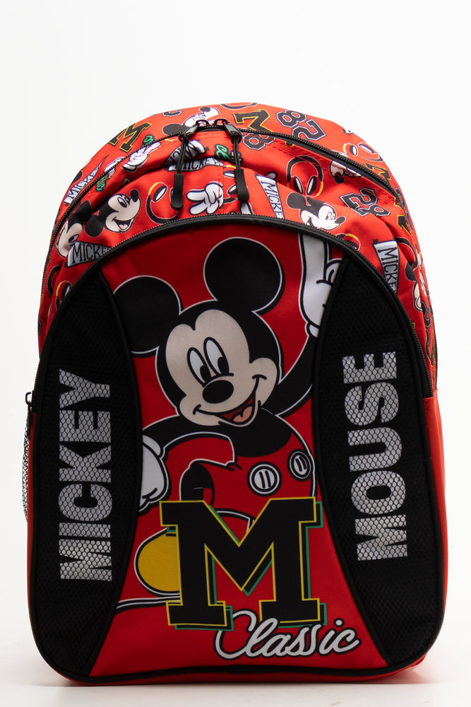 Mickey Mouse Double Zip Backpack Red