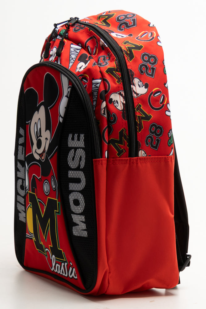 Mickey Mouse Double Zip Backpack Red