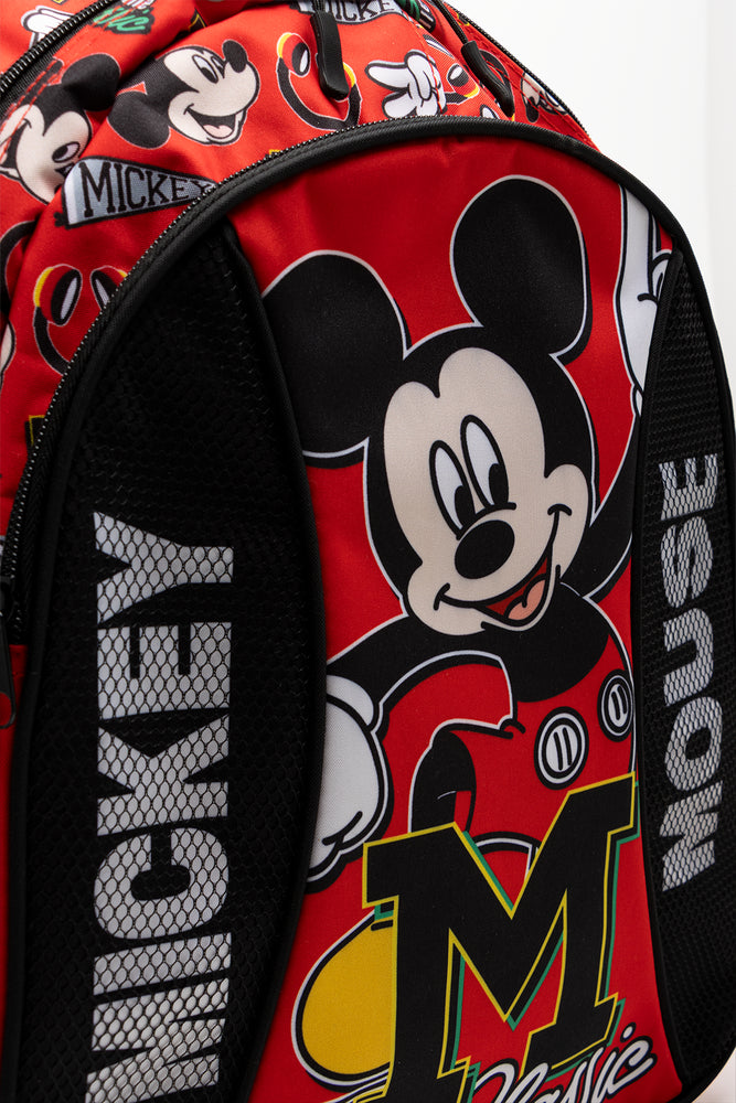 Mickey Mouse Double Zip Backpack Red (3)