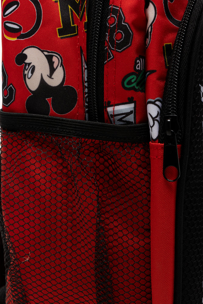 Mickey Mouse Double Zip Backpack Red (4)