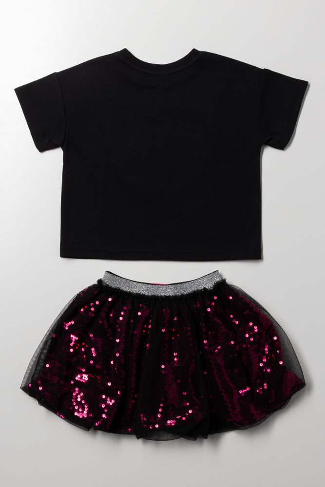 Barbie Sequin Bubble Skirt Set Black (3)
