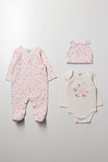 3 Pack Babygrow Set Pink