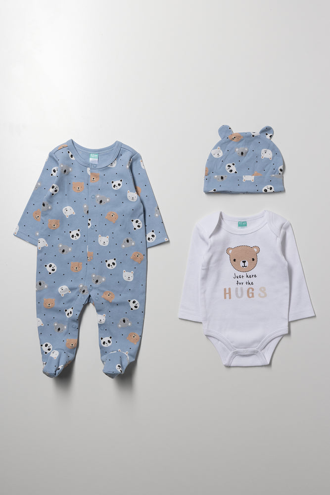 3 Piece Babygrow Set Blue