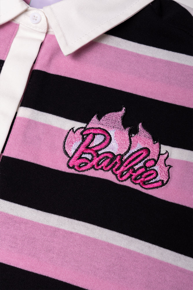 Barbie Stripe Dress Pink And Black