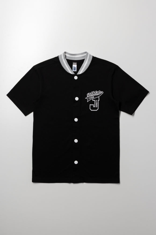 Baseball Short Sleeve Shirt Black