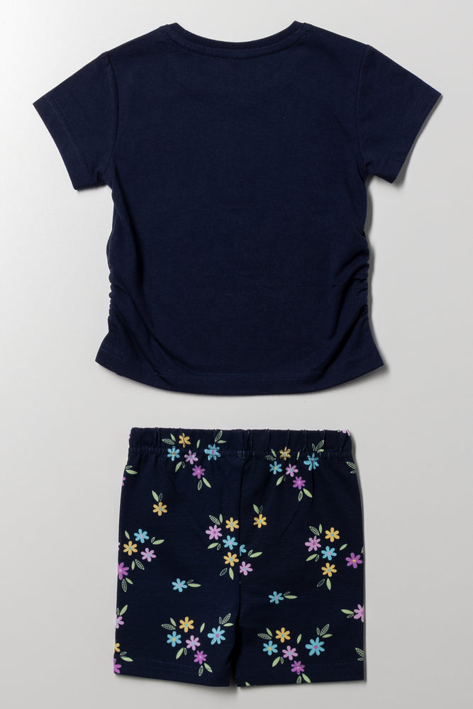 Cycle Shorts & T-Shirt Set Navy (3)