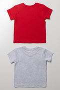2 Pack Cars Short Sleeve T-Shirts Red And Light Grey (2)