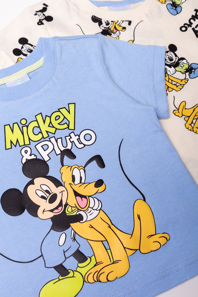 Mickey Mouse 2 Pack T-Shirts Blue And Natural