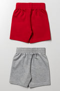 2 Pack Cars Shorts Red And Light Grey (2)