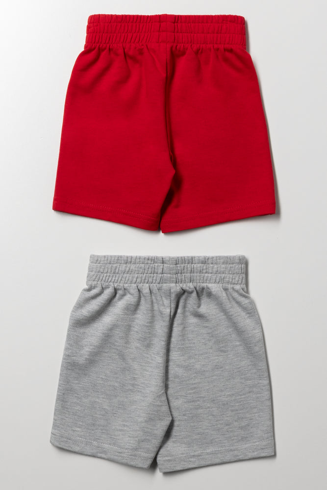 2 Pack Cars Shorts Red And Light Grey (2)