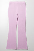 Rib Flare Leggings With Slit Pink (3)