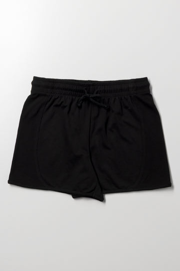 Rib Inset Shorts Black