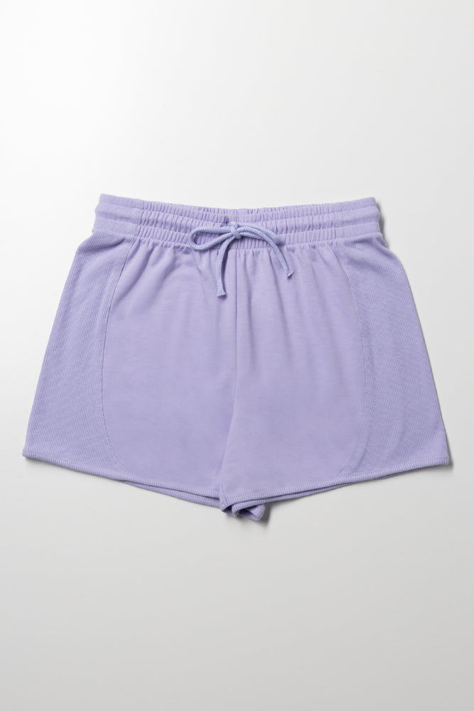 Rib Inset Shorts Lilac