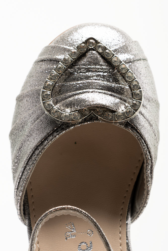 Diamante Heart Block Heel Silver (4)