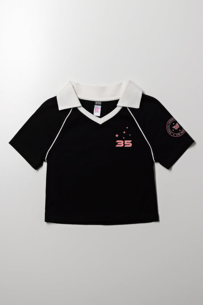 Collar Top Black & White