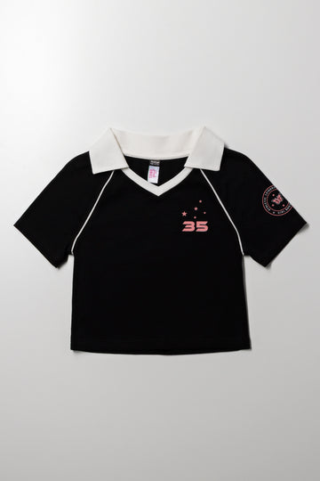 Collar Top Black & White