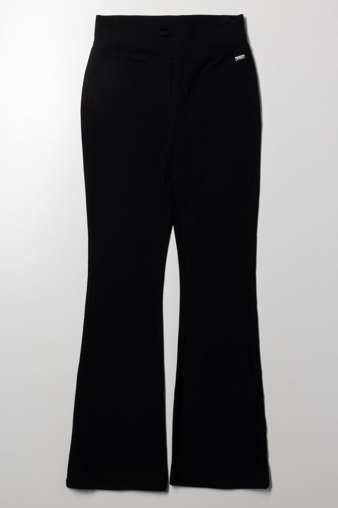 Wide Waist Flare Leggings Black