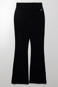 Wide Waist Flare Leggings Black