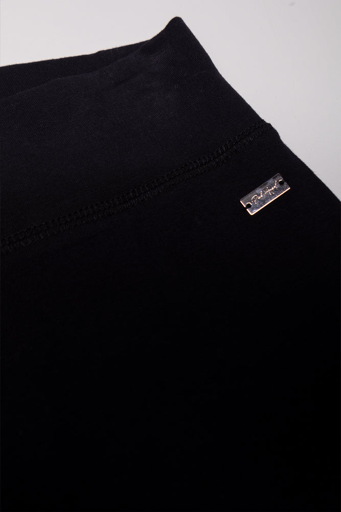 Wide Waist Flare Leggings Black