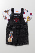 Paw Patrol Denim Dungaree Set Black