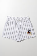 Mickey Mouse Stripe Shorts White