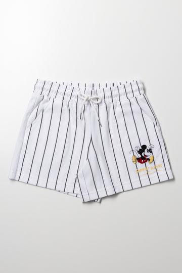 Mickey Mouse Stripe Shorts White