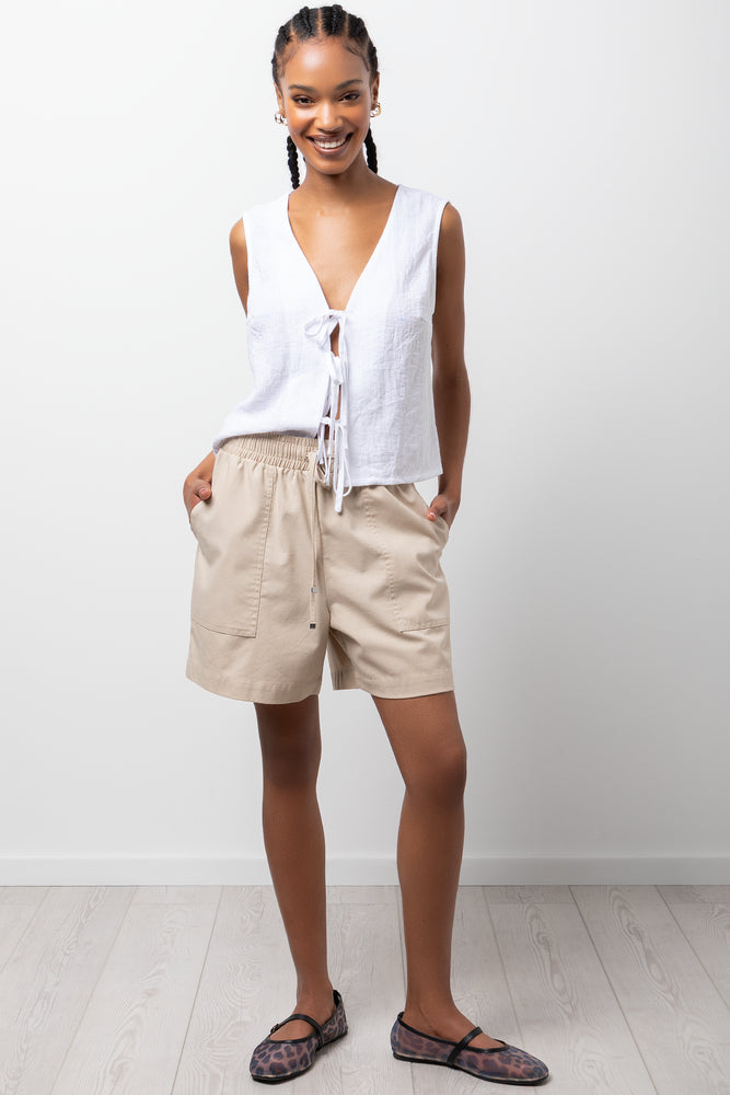 Linen Blend Woven Shorts