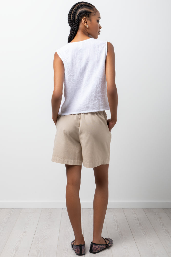 Linen Blend Woven Shorts (2)