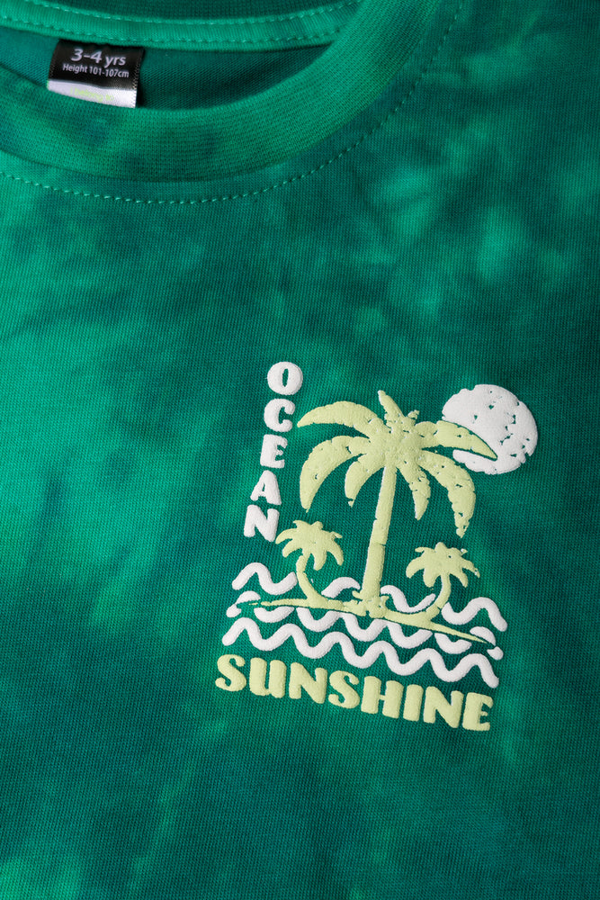 Tie Dye Short Sleeve T-Shirt Green (1)