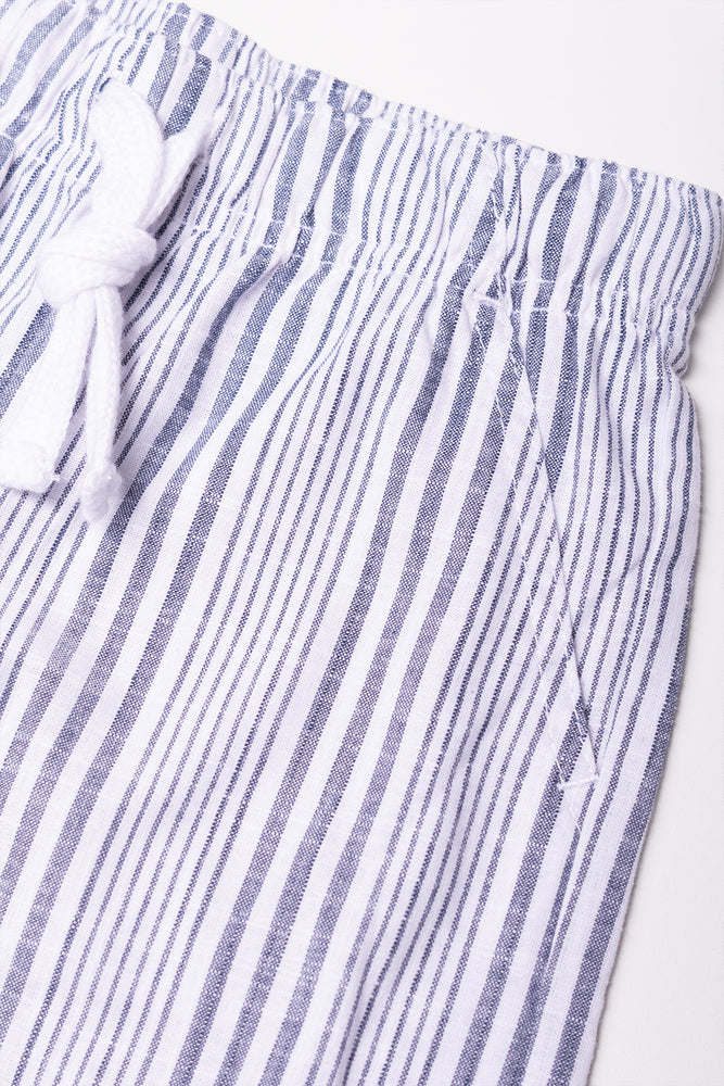 Stripe Shirt And Shorts Set Blue (2)