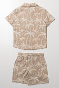 Palm Tree Shorts And Shirt Set Natural (3)