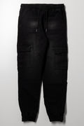 Denim Cargo Joggers Black