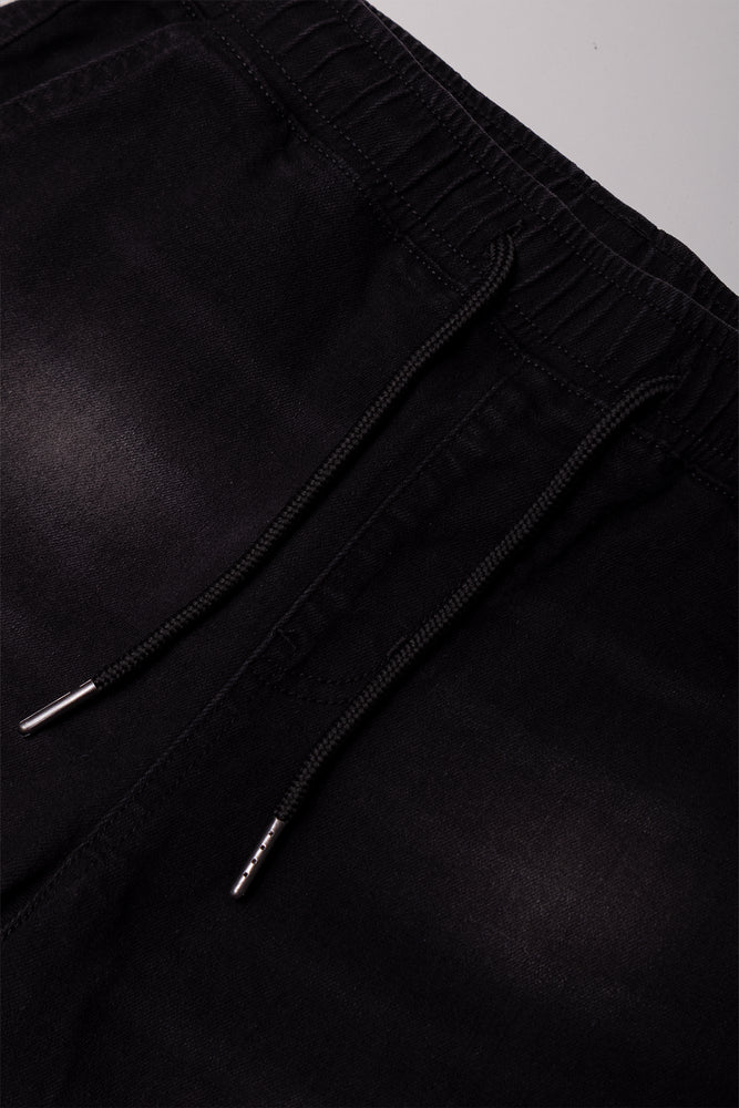 Denim Cargo Joggers Black