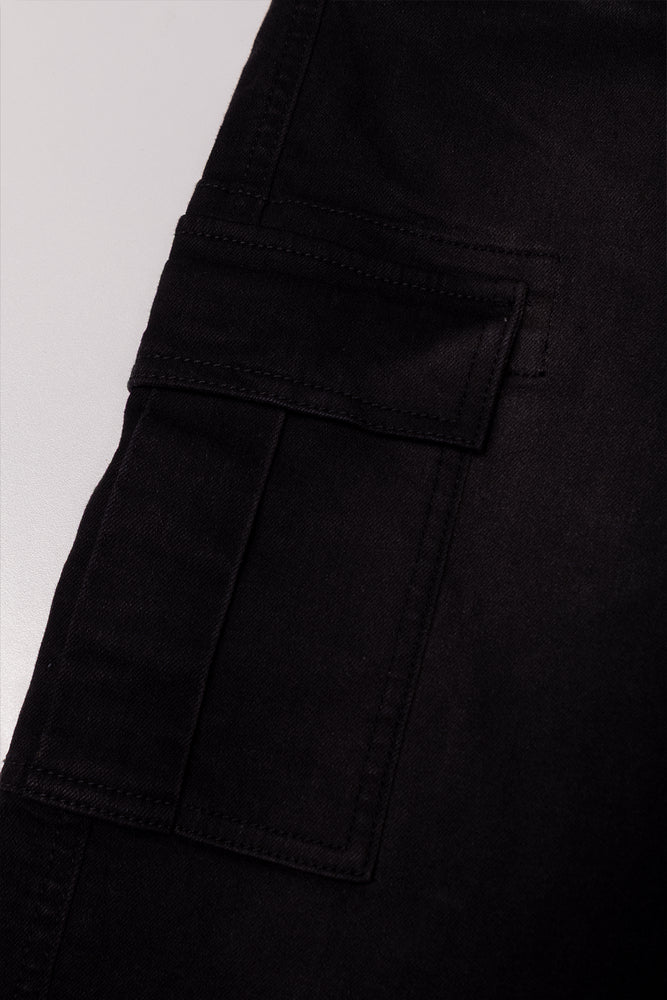 Denim Cargo Joggers Black (2)