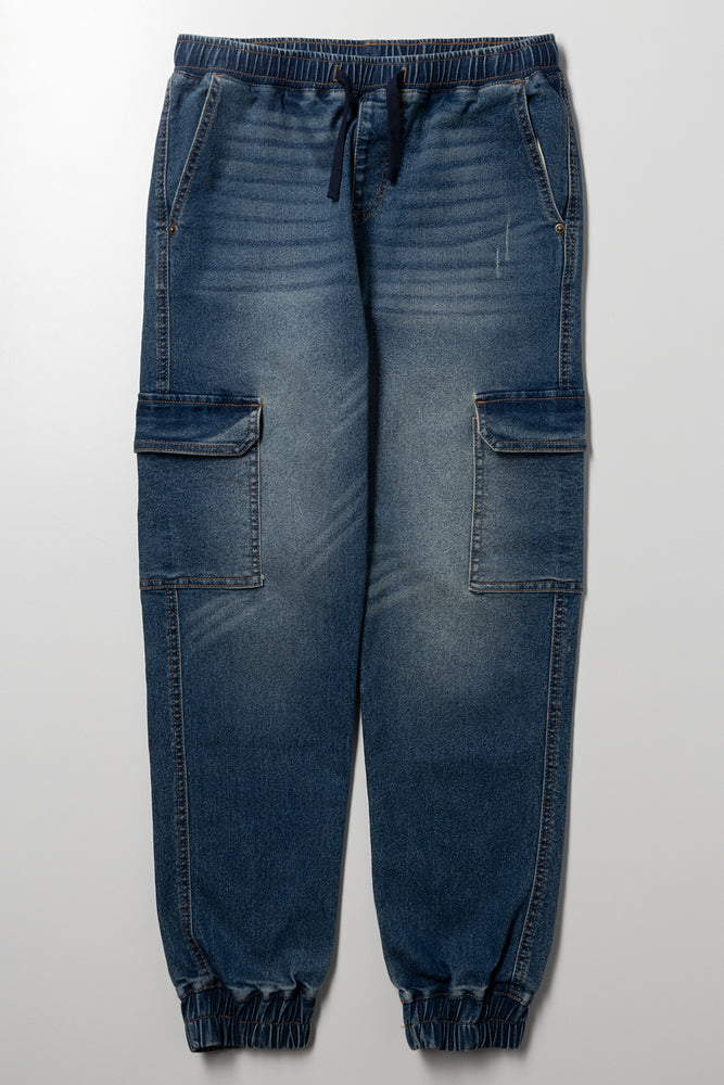 Cargo Jogger Denim Jeans Blue