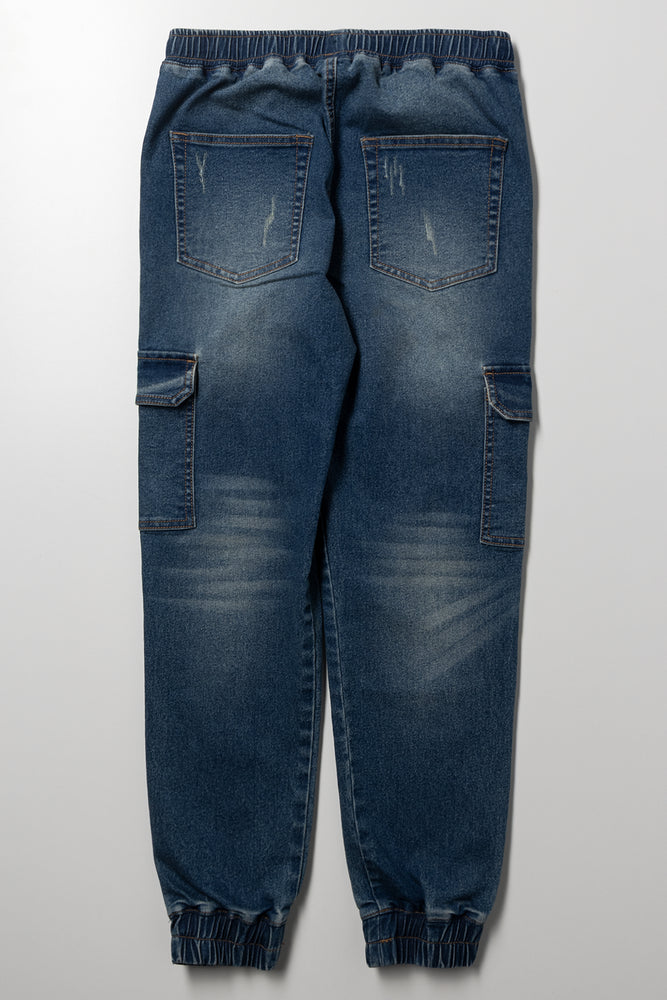 Cargo Jogger Denim Jeans Blue (2)
