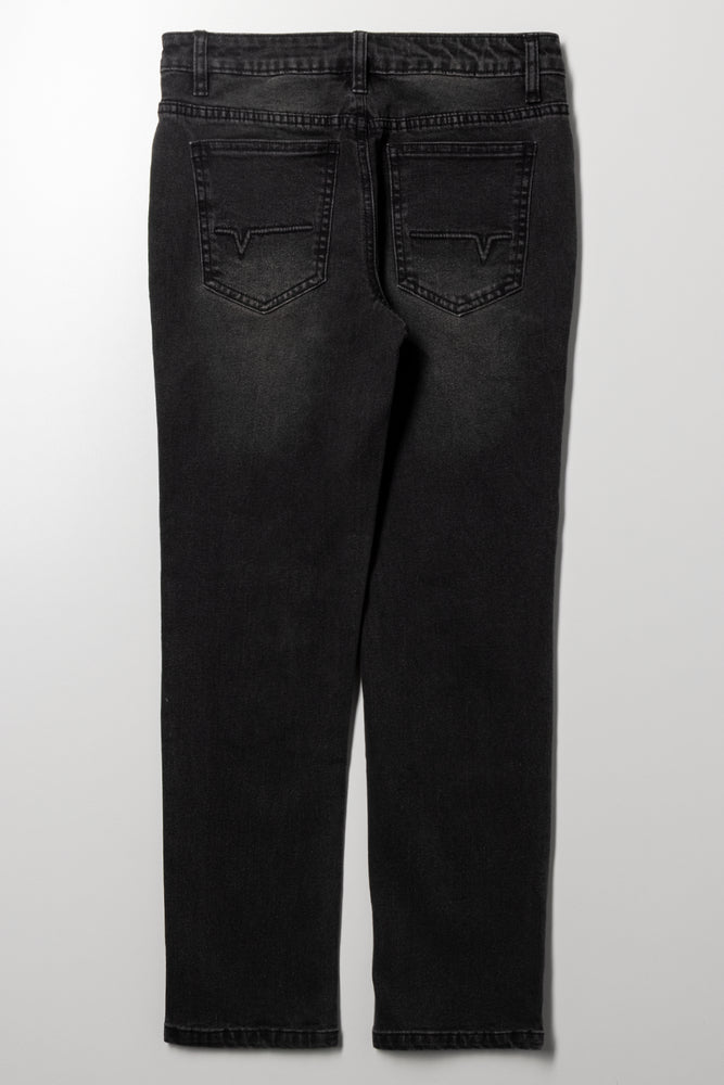 Ripped Denim Jeans Dark Grey (3)
