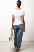 Short Sleeve Lettuce Edge Top White (2)