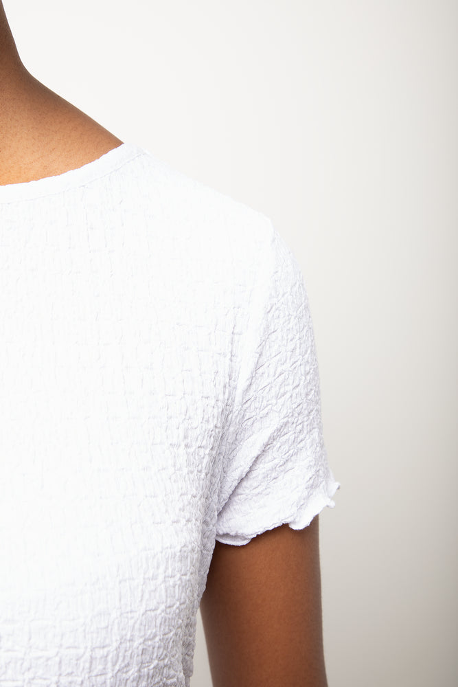 Short Sleeve Lettuce Edge Top White (3)
