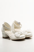 Satin Bow Heels Cream