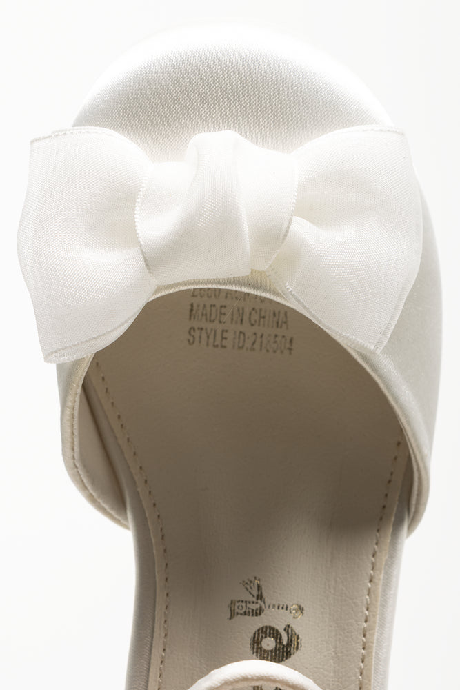 Satin Bow Heels Cream (4)