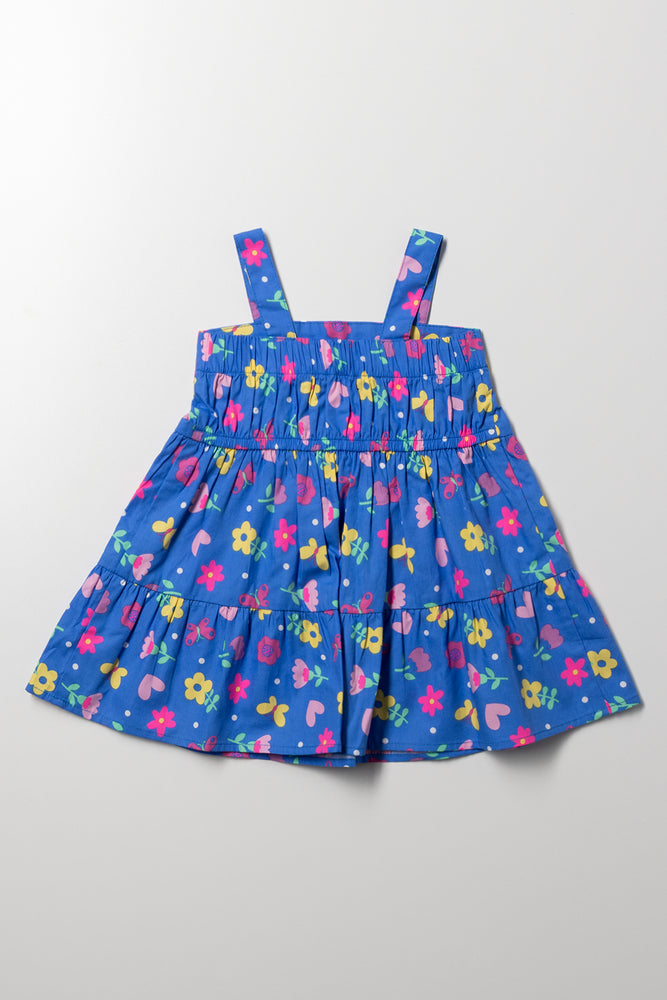 Tiered Strappy Dress Blue (2)
