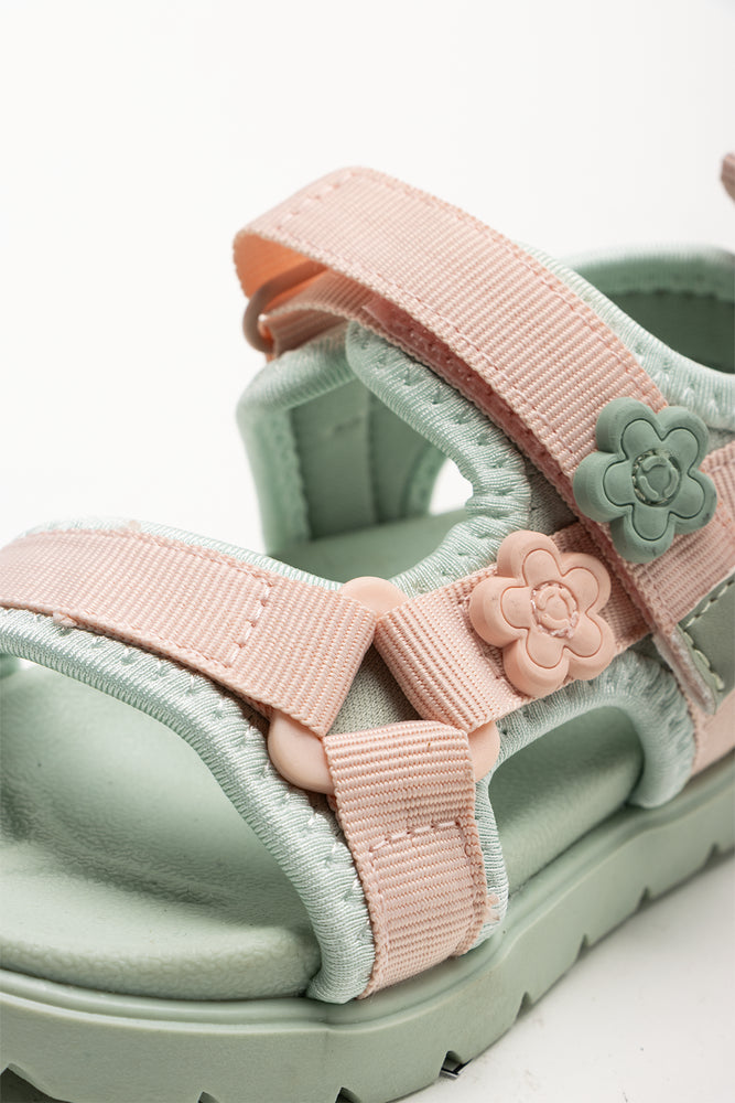 Flower Adventure Sandals Green And Pink (2)