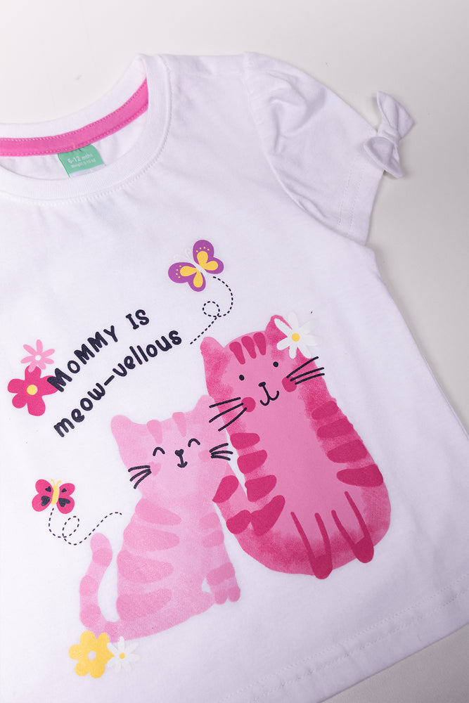 Bow Short Sleeve T-Shirt White