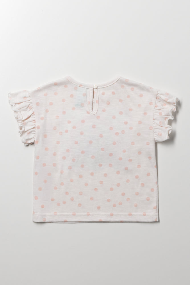 Spot Dropped Shoulder T-Shirt White (2)