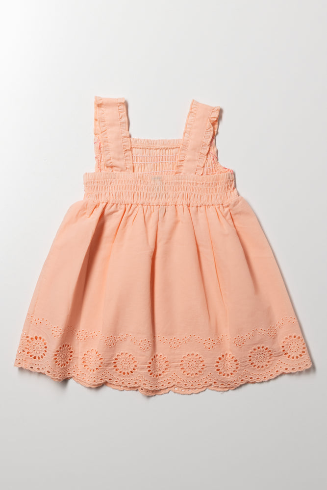 Anglaise Smocked Dress Peach (2)