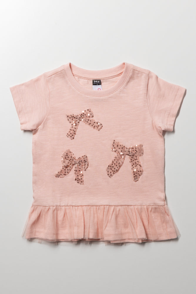 Bow Peplum Top Pink