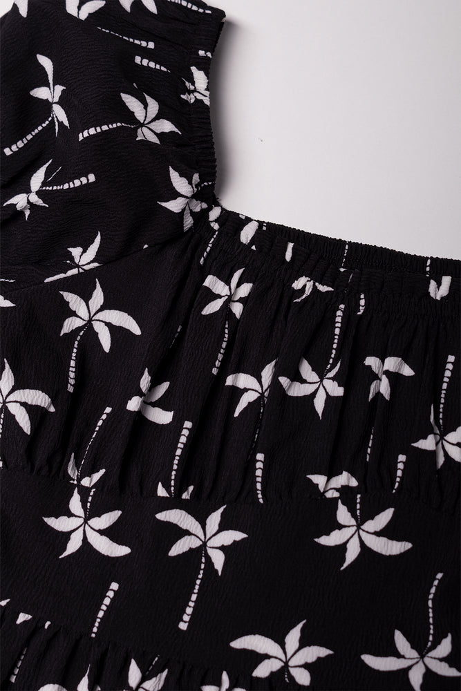 Puff Sleeve Dress Black (1)